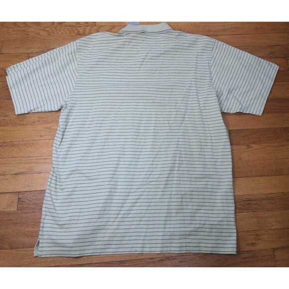 New Men's Geoffrey Beene Stretch Polo Shirt Size XL S/S Green Purple Striped NWT - Picture 9 of 10